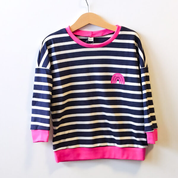 Oversized Sweatshirt gestreift navy