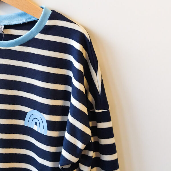 Oversized Sweatshirt gestreift navy