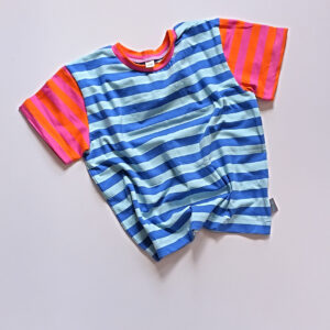 Gestreifte T-Shirts hellblau/royalblau